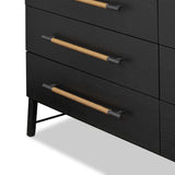 Featuring Rosedale Ebony Oak Veneer 8 Drawer Dresser by Four Hands at Amethyst Home. Introducing the Rosedale Ebony Oak Veneer 8 Drawer Dresser - the epitome of luxury and sophistication. With its sleek ebony oak veneer finish and 8 spacious drawers, this dresser is the perfect addition to any elegant bedroom. Organize your clothes and elevate your decor wi. Amethyst Home provides interior design, new home construction design consulting, vintage area rugs, and lighting in the Park City metro area.