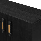 Featuring Rosedale Ebony Oak Veneer Media Console by Four Hands at Amethyst Home. This Rosedale Ebony Oak Veneer Media Console is the perfect addition to any media room or living space. Made with high-quality materials and a sleek design, this media console provides ample storage for all of your media devices. With its ebony oak veneer finish, it is both sty. Amethyst Home provides interior design, new home construction design consulting, vintage area rugs, and lighting in the Monterey metro area.