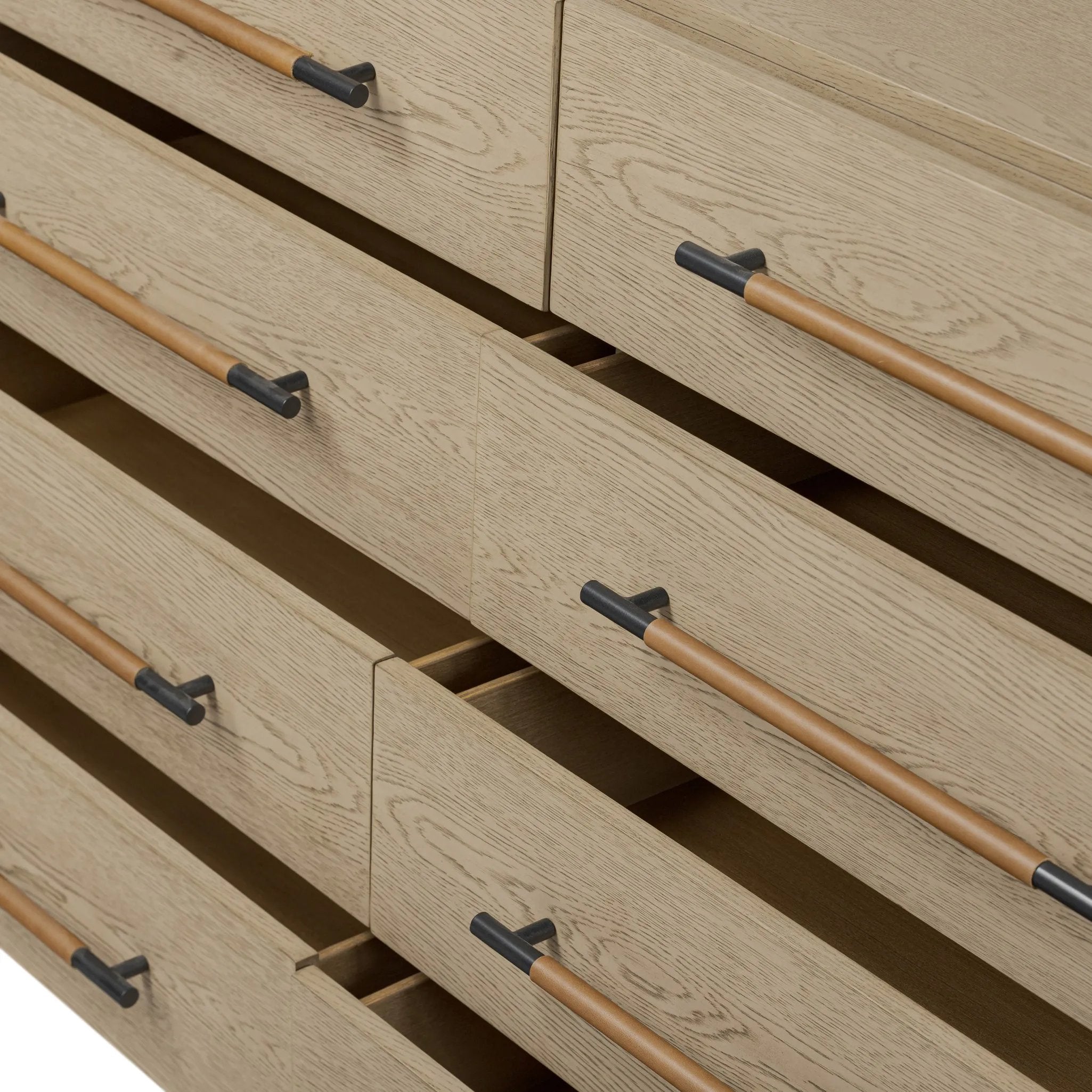 Featuring Rosedale Yucca Oak Veneer 8 Drawer Dresser by Four Hands at Amethyst Home. Introducing our Rosedale Yucca Oak Veneer 8 Drawer Dresser. With its elegant design and luxurious Yucca Oak veneer finish, this dresser is a perfect addition to any bedroom. Featuring 8 spacious drawers, it provides ample storage for your clothing and accessories. Upgrade y. Amethyst Home provides interior design, new home construction design consulting, vintage area rugs, and lighting in the Charlotte metro area.