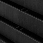 Elevate your bedroom styling with a storage-driven dresser of black-finished oak. A smooth top pairs with eight spacious drawers covered with woven paper cord. The result: a dark, Scandinavian-inspired look that will work into your collection beautifully Amethyst Home provides interior design, new home construction design consulting, vintage area rugs, and lighting in the Scottsdale metro area.