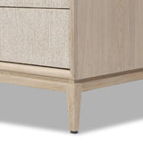 Elevate your bedroom styling with a storage-driven dresser of light, natural oak. A smooth top pairs with eight spacious drawers covered with woven paper cord. The result: a clean, Scandinavian-inspired look that will work into your collection beautifully Amethyst Home provides interior design, new home construction design consulting, vintage area rugs, and lighting in the Winter Garden metro area.