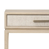 Featuring Rosenell Natural Oak Veneer Console Table 60" by Four Hands at Amethyst Home. Elevate your living space or media room with a slim-profile console of light, natural oak. A smooth top pairs with two drawers covered with woven paper cord, while lower open shelving creates bonus storage and display options. The result: a clean, Scandinavian-inspired lo. Amethyst Home provides interior design, new home construction design consulting, vintage area rugs, and lighting in the Monterey metro area.