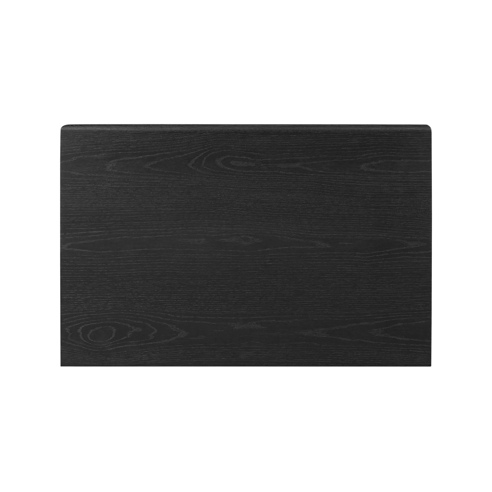 Elevate your bedside storage with a nightstand of black-finished oak. A smooth top pairs with a single drawer front of woven paper cord for a dark, rich look that will work into your bedroom collection beautifully Amethyst Home provides interior design, new home construction design consulting, vintage area rugs, and lighting in the Portland metro area.