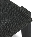 Featuring Roxy Faux Black Hyacinth Outdoor Dining Chair by Four Hands at Amethyst Home. Expertly crafted for outdoor use, the Roxy Faux Black Hyacinth Dining Chair combines style and functionality. Its durable construction makes it perfect for outdoor dining, while its elegant design adds a touch of sophistication to any space. Get ready to elevate your out. Amethyst Home provides interior design, new home construction design consulting, vintage area rugs, and lighting in the Charlotte metro area.