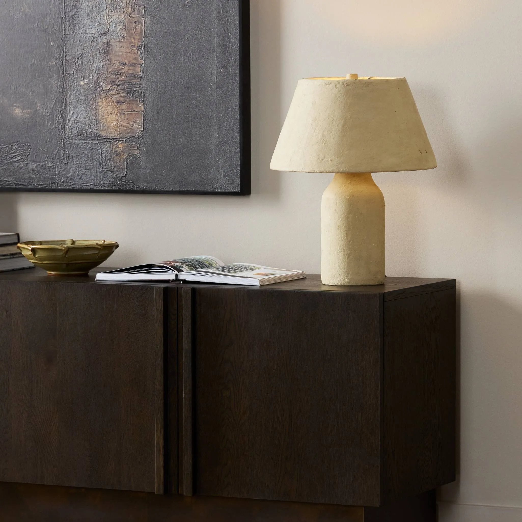 Featuring Sagredo Light Paper Mache Table Lamp by Four Hands at Amethyst Home. Craft warmth in any space with a table lamp made from clay and paper mache. With a fluid shape inspired by an antique jug, this lamp is perfect for bringing extra light to your workspace or bedside reading ritual. Overall Dimensions: 16.00"w x 16.00"d x 20.00"h. Amethyst Home provides interior design, new home construction design consulting, vintage area rugs, and lighting in the Des Moines metro area.