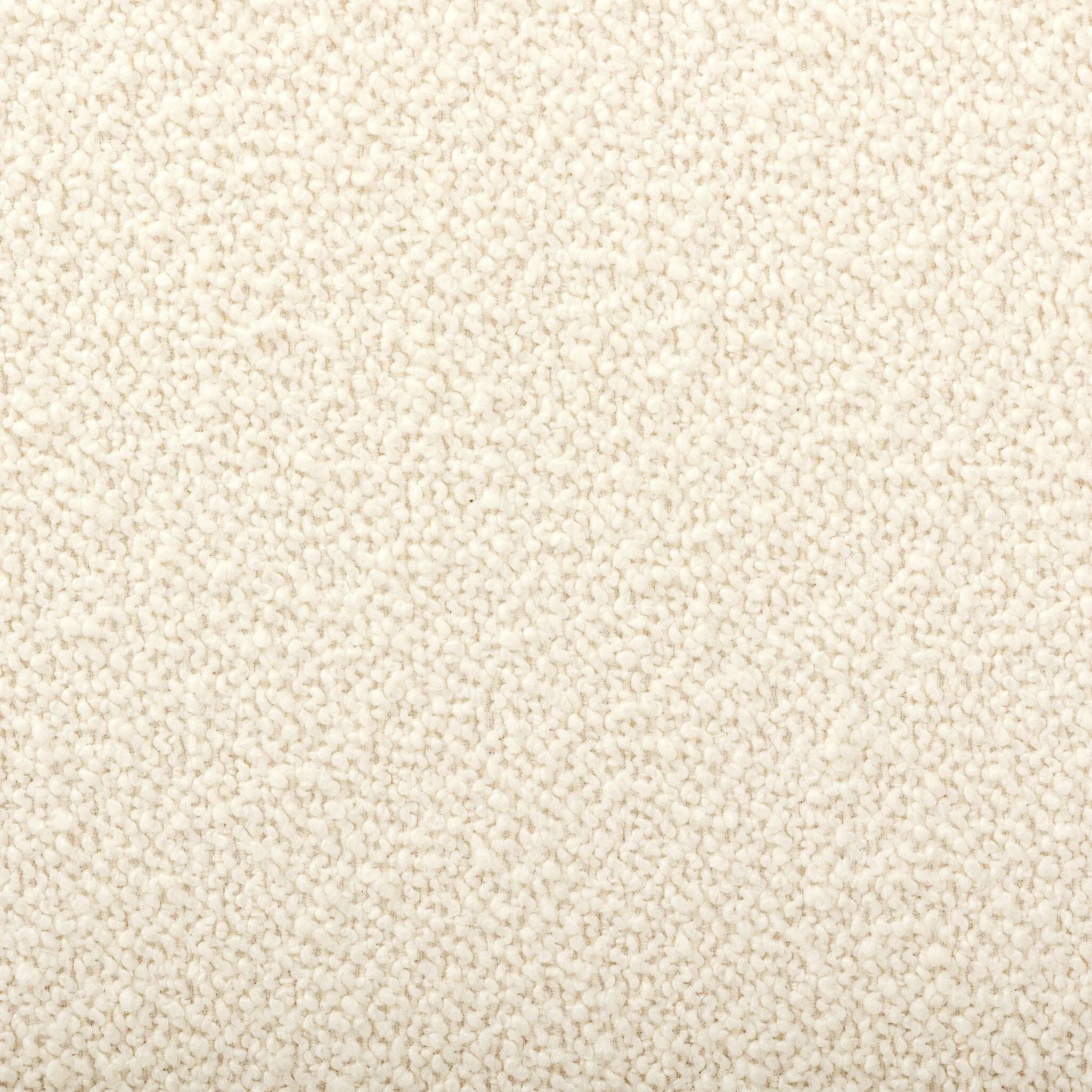 A traditional wool-blend fabric in cream covers this versatile ottoman for an easy fit in any room Amethyst Home provides interior design, new home construction design consulting, vintage area rugs, and lighting in the Scottsdale metro area.