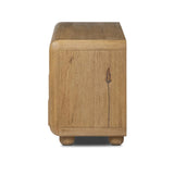 Blending modern design with classic features, this dresser is at once soft and bold. Set low to the ground on rounded feet, the dresser has prominent rounded corners that emphasize its smooth finish. Crafted from solid warm oak and veneers with push-latch hardware for a clean front Amethyst Home provides interior design, new home construction design consulting, vintage area rugs, and lighting in the San Diego metro area.