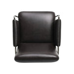 Shiny stainless steel frames Four Hands-exclusive top-leather cushioning for a balance of comfort and edge. Overfilled for a relaxed sit, a cushioned seat and back keep things supportive. Adjustable height and smooth 360-swivel bring ease to your workspace Amethyst Home provides interior design, new home construction design consulting, vintage area rugs, and lighting in the Charlotte metro area.