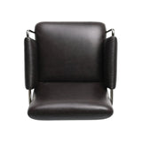 Shiny stainless steel frames Four Hands-exclusive top-leather cushioning for a balance of comfort and edge. Overfilled for a relaxed sit, a cushioned seat and back keep things supportive. Adjustable height and smooth 360-swivel bring ease to your workspace Amethyst Home provides interior design, new home construction design consulting, vintage area rugs, and lighting in the Charlotte metro area.