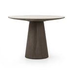 Featuring Skye White Marble Round Dining Table by Four Hands at Amethyst Home. Mixed materials make for great drama. A cone-tapered base of dark, weathered oak supports a rounded tabletop of white-finished solid marble, with oak banding on the edges for thoughtful contrast.Overall Dimensions: 42.00"w x 42.00"d x 30.00"hWeight : 158.73 lbsMaterials : Solid Marb. Amethyst Home provides interior design, new home construction design consulting, vintage area rugs, and lighting in the Austin metro area.