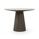 Featuring Skye White Marble Round Dining Table by Four Hands at Amethyst Home. Mixed materials make for great drama. A cone-tapered base of dark, weathered oak supports a rounded tabletop of white-finished solid marble, with oak banding on the edges for thoughtful contrast.Overall Dimensions: 42.00"w x 42.00"d x 30.00"hWeight : 158.73 lbsMaterials : Solid Marb. Amethyst Home provides interior design, new home construction design consulting, vintage area rugs, and lighting in the Austin metro area.