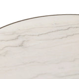 Featuring Skye White Marble Round Dining Table by Four Hands at Amethyst Home. Mixed materials make for great drama. A cone-tapered base of dark, weathered oak supports a rounded tabletop of white-finished solid marble, with oak banding on the edges for thoughtful contrast.Overall Dimensions: 42.00"w x 42.00"d x 30.00"hWeight : 158.73 lbsMaterials : Solid M. Amethyst Home provides interior design, new home construction design consulting, vintage area rugs, and lighting in the Nashville metro area.