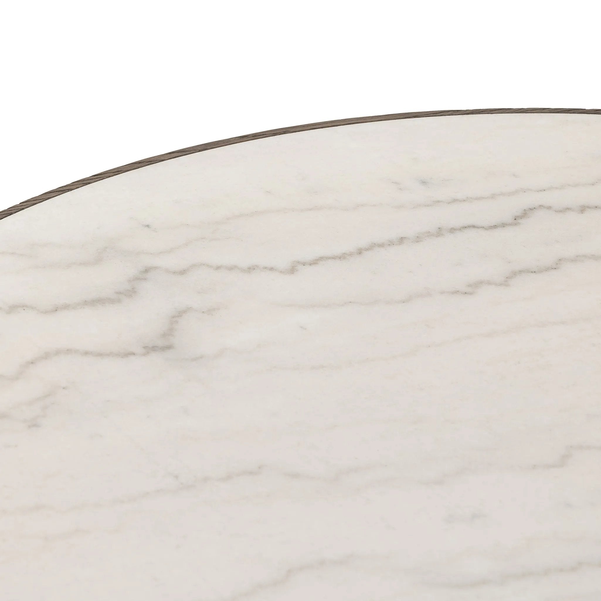 Featuring Skye White Marble Round Dining Table by Four Hands at Amethyst Home. Mixed materials make for great drama. A cone-tapered base of dark, weathered oak supports a rounded tabletop of white-finished solid marble, with oak banding on the edges for thoughtful contrast.Overall Dimensions: 42.00"w x 42.00"d x 30.00"hWeight : 158.73 lbsMaterials : Solid M. Amethyst Home provides interior design, new home construction design consulting, vintage area rugs, and lighting in the Nashville metro area.