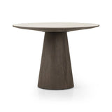 Featuring Skye White Marble Round Dining Table by Four Hands at Amethyst Home. Mixed materials make for great drama. A cone-tapered base of dark, weathered oak supports a rounded tabletop of white-finished solid marble, with oak banding on the edges for thoughtful contrast.Overall Dimensions: 42.00"w x 42.00"d x 30.00"hWeight : 158.73 lbsMaterials : Sol. Amethyst Home provides interior design, new home construction design consulting, vintage area rugs, and lighting in the Newport Beach metro area.