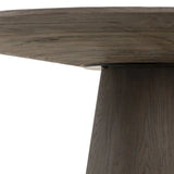 Featuring Skye White Marble Round Dining Table by Four Hands at Amethyst Home. Mixed materials make for great drama. A cone-tapered base of dark, weathered oak supports a rounded tabletop of white-finished solid marble, with oak banding on the edges for thoughtful contrast.Overall Dimensions: 42.00"w x 42.00"d x 30.00"hWeight : 158.73 lbsMaterials : Solid . Amethyst Home provides interior design, new home construction design consulting, vintage area rugs, and lighting in the Washington metro area.