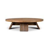 Featuring Sparrow Washed Old Oak Resawn Coffee Table by Four Hands at Amethyst Home. Made from character-rich resawn oak, a simple, rounded coffee table features splayed legs for a low, angular look.Overall Dimensions: 55.00"w x 55.00"d x 14.00"hWeight : 145.50 lbsMaterials: Resawn Oak, Poplar Plywood. Amethyst Home provides interior design, new home construction design consulting, vintage area rugs, and lighting in the Seattle metro area.