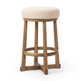 Featuring Staria Saxon Sand Swivel Stool by Four Hands at Amethyst Home. Perfectly sized for the counter, a 360-degree swivel stool pairs a warm oak frame with sand seating in a chunky basketweave. Tapered legs meet a crossed base ties it all together. Overall Dimensions: 18.25"w x 18.25"d x 27.50"h. Amethyst Home provides interior design, new home construction design consulting, vintage area rugs, and lighting in the Austin metro area.