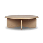 Featuring Surie Sandy Oak Resawn Coffee Table by Four Hands at Amethyst Home. A shape-driven piece inspired by clean Nordic design. Softened edges and a curved base craft a sense of flow, accentuated by cathedral grain oak with beautiful natural warmth. Overall Dimensions: 48.00"w x 48.00"d x 16.50"h. Amethyst Home provides interior design, new home construction design consulting, vintage area rugs, and lighting in the Scottsdale metro area.