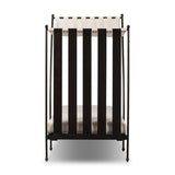 Statement-making comfort. This outdoor chaise brings a modern, French Deco-inspired look with bold color contrast to the patio. High back vertical slats pair with the removable canopy and small finial details for a unique take on traditional. Cover or store indoors during inclement weather and when not in use Amethyst Home provides interior design, new home construction design consulting, vintage area rugs, and lighting in the San Diego metro area.