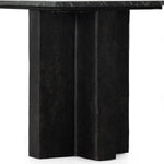 Featuring Terrell Black Marble End Table by Four Hands at Amethyst Home. Expertly crafted, the Terrell Black Marble End Table elevates any room with its sleek design and durable construction. The perfect addition to your living space, this end table offers both functionality and style. Made with high-quality marble, it provides a touch of elegance while bei. Amethyst Home provides interior design, new home construction design consulting, vintage area rugs, and lighting in the Charlotte metro area.