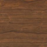 Dark brown walnut is aesthetically shaped with fluid, rounded corners on a ski leg base. The seamless design features six spacious drawers with metal bar hardware that runs along the tops of the drawers Amethyst Home provides interior design, new home construction design consulting, vintage area rugs, and lighting in the Park City metro area.