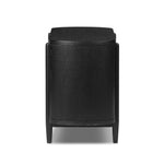 Infuse your collection with timeless midcentury design. Crafted from oak and parawood, a two-drawer nightstand is finished in a matte black, with simple brass hardware Amethyst Home provides interior design, new home construction design consulting, vintage area rugs, and lighting in the Houston metro area.