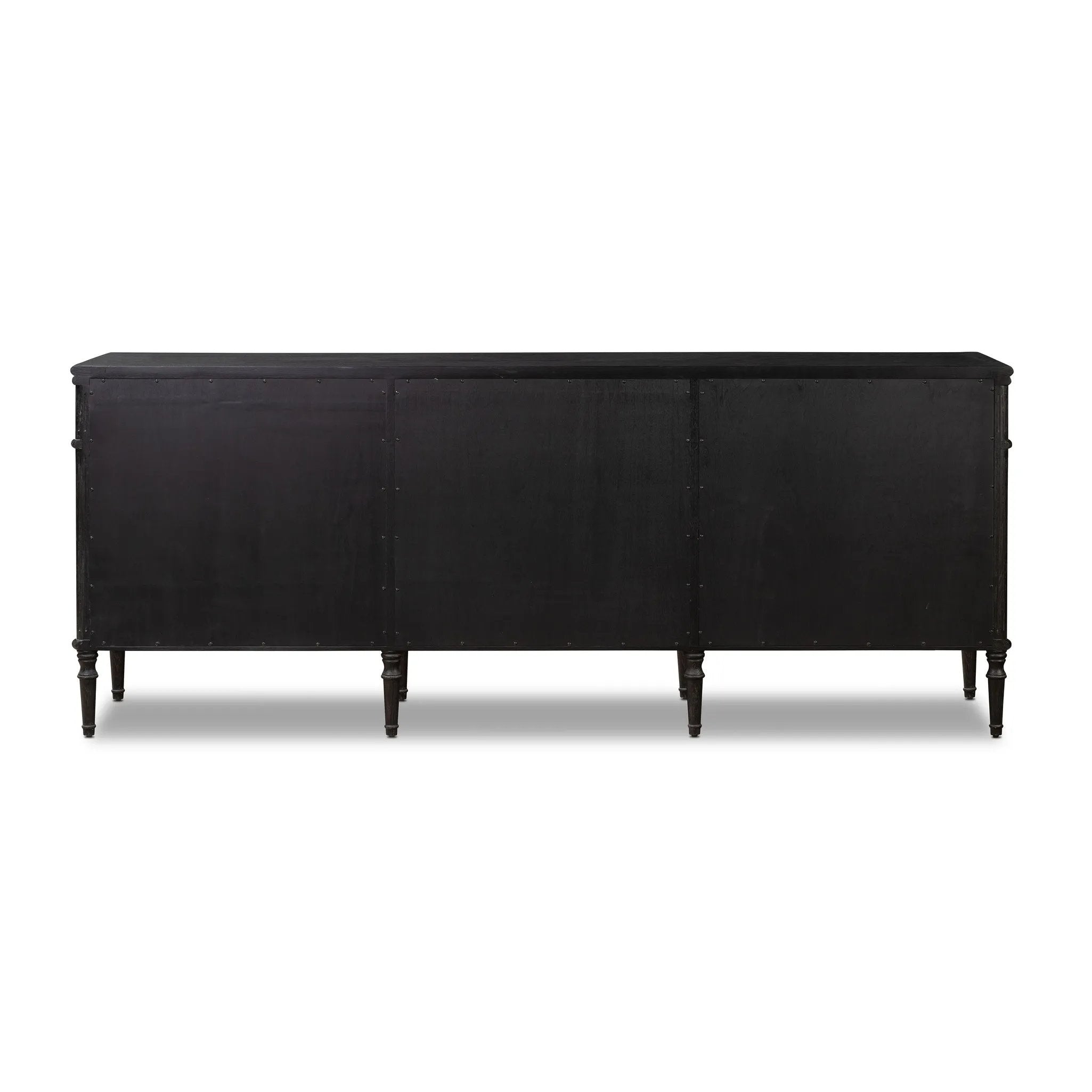 Made from distressed black-finished oak with slim legs, nine drawers bring antique European vibes to modern bedroom styling. This item has been modified to comply with the STURDY Act. See a full list of modified products and data changes in the “STURDY Act” file in the Downloads section below Amethyst Home provides interior design, new home construction design consulting, vintage area rugs, and lighting in the Boston metro area.