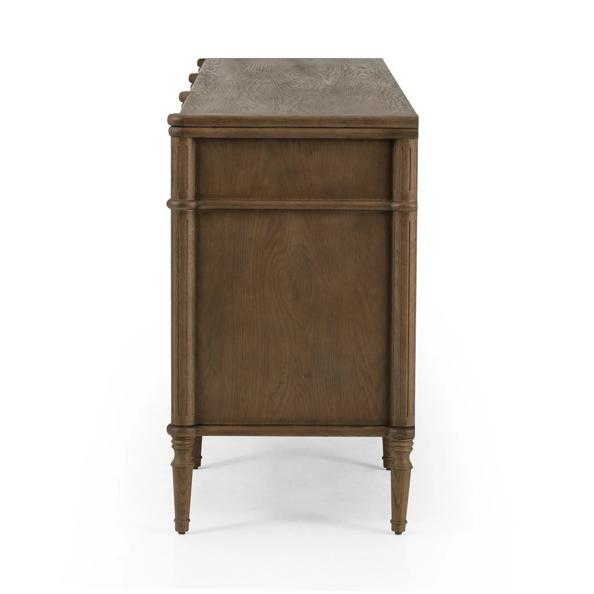 Made from toasted oak with slim legs, nine drawers bring antique European vibes to modern bedroom styling. This item has been modified to comply with the STURDY Act. See a full list of modified products and data changes in the “STURDY Act” file in the Downloads section below Amethyst Home provides interior design, new home construction design consulting, vintage area rugs, and lighting in the Kansas City metro area.