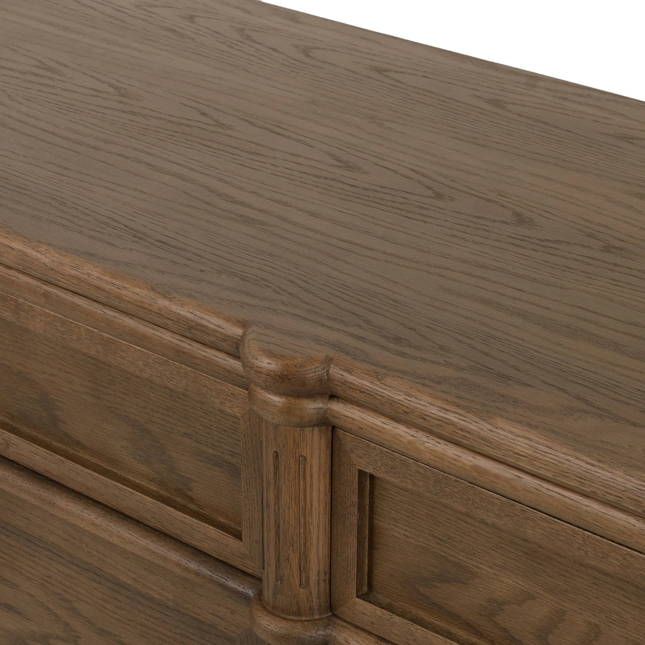 Made from toasted oak with slim legs, nine drawers bring antique European vibes to modern bedroom styling. This item has been modified to comply with the STURDY Act. See a full list of modified products and data changes in the “STURDY Act” file in the Downloads section below Amethyst Home provides interior design, new home construction design consulting, vintage area rugs, and lighting in the Newport Beach metro area.