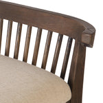 A low, linear counter stool inspired by Japanese tea houses, crafted from natural ash. Designed for comfort, a thick cushion seat is upholstered in a casual poly-linen blend Amethyst Home provides interior design, new home construction design consulting, vintage area rugs, and lighting in the Winter Garden metro area.