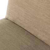 Featuring Wilmington Alcala Fawn Dining Chair by Four Hands at Amethyst Home. An Amethyst fave -- the Wilmington dining chair has a gorgeous coffee colored textile paired with medium toned wood and interesting leather buckles on the back -- we tied in the gold buckles with the gold chandelier above!  Inspired by the folded pillow form, the seat and back c. Amethyst Home provides interior design, new home construction design consulting, vintage area rugs, and lighting in the Los Angeles metro area.