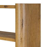 Thick, curvy and rounded sides give this bookcase its playful character inspired by soft Brutalism. Made from light, solid oak, substantial shelving provides generous space for books, photos and keepsakes Amethyst Home provides interior design, new home construction design consulting, vintage area rugs, and lighting in the Boston metro area.