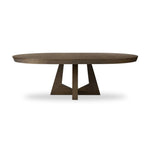 Featuring Zelda Fawn Oak Veneer Round Extension Dining Table by Four Hands at Amethyst Home. Sculptural angles define this expansive oak dining table, as angled cutouts play up a tapered base and top. Expandable design includes two leaves, easily extending from 77" to 94", for intimate gatherings and dinner parties alike.Overall Dimensions: 60.00"w x 60.00". Amethyst Home provides interior design, new home construction design consulting, vintage area rugs, and lighting in the Charlotte metro area.