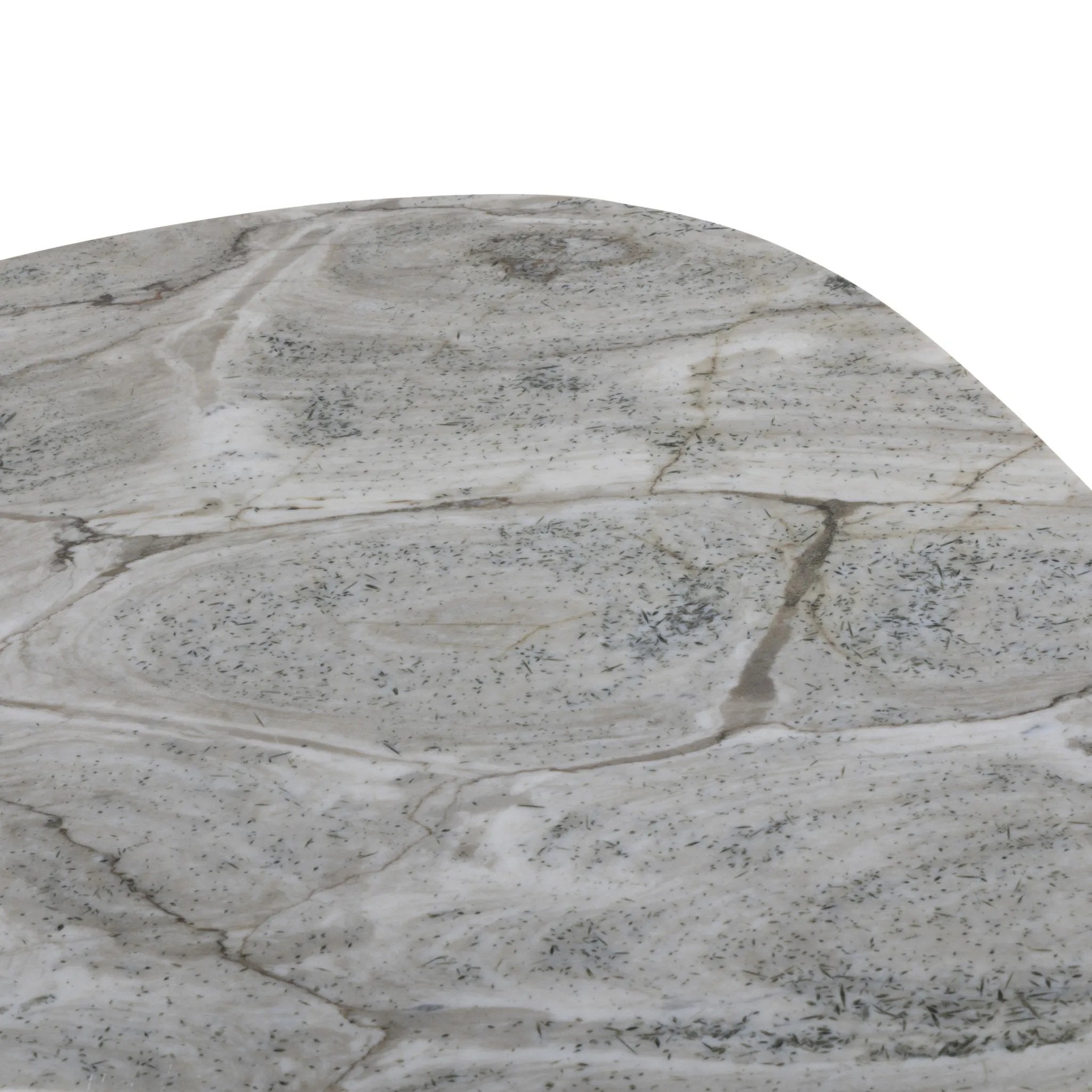 Shape and material share the spotlight in this large, tripod-style onyx coffee table. Turned, pillar legs and dramatic natural veining offer a look of movement. Option to pair with smaller matching table for a nested look Amethyst Home provides interior design, new home construction design consulting, vintage area rugs, and lighting in the Austin metro area.