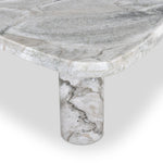 Shape and material share the spotlight in this large, tripod-style onyx coffee table. Turned, pillar legs and dramatic natural veining offer a look of movement. Option to pair with smaller matching table for a nested look Amethyst Home provides interior design, new home construction design consulting, vintage area rugs, and lighting in the Dallas metro area.