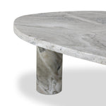 Shape and material share the spotlight in this large, tripod-style onyx coffee table. Turned, pillar legs and dramatic natural veining offer a look of movement. Option to pair with smaller matching table for a nested look Amethyst Home provides interior design, new home construction design consulting, vintage area rugs, and lighting in the Des Moines metro area.