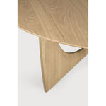 Featuring Geometric Oak Round Dining Table by Ethnicraft at Amethyst Home. In the Geometric collection, shapes intersect in unexpected ways, creating playful contrasts with light and shadow at every angle. Inspired by the bestselling side table, the round Geometric dining table makes a practical statement.Weight : 128 lbs Dimensions: 59.5" W x 59.5" L x 30" H. Amethyst Home provides interior design, new construction, custom furniture, and area rugs in the Newport Beach metro area