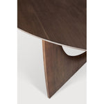 Featuring Geometric Teak Brown Round Dining Table by Ethnicraft at Amethyst Home. In the Geometric collection, shapes intersect in unexpected ways, creating playful contrasts with light and shadow at every angle. Inspired by the bestselling side table, the round Geometric dining table makes a practical statement.Weight : 176 lbDimensions:  64.5 in W x 64.5 in L x  14.5 in HAdjustable. Amethyst Home provides interior design, new construction, custom furniture, and area rugs in the Boston metro area