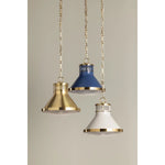 The Highclere family blends industrial and classic elements to create a modern, elevated basic. Etched for added texture, the clear optic glass shade creates a beautiful diffusion of light while the bell-shaped silhouette of the shade is accented by Mark D. Sikes' signature brass screw detailing. Amethyst Home provides interior design, new home construction design consulting, vintage area rugs, and lighting in the Austin metro area.