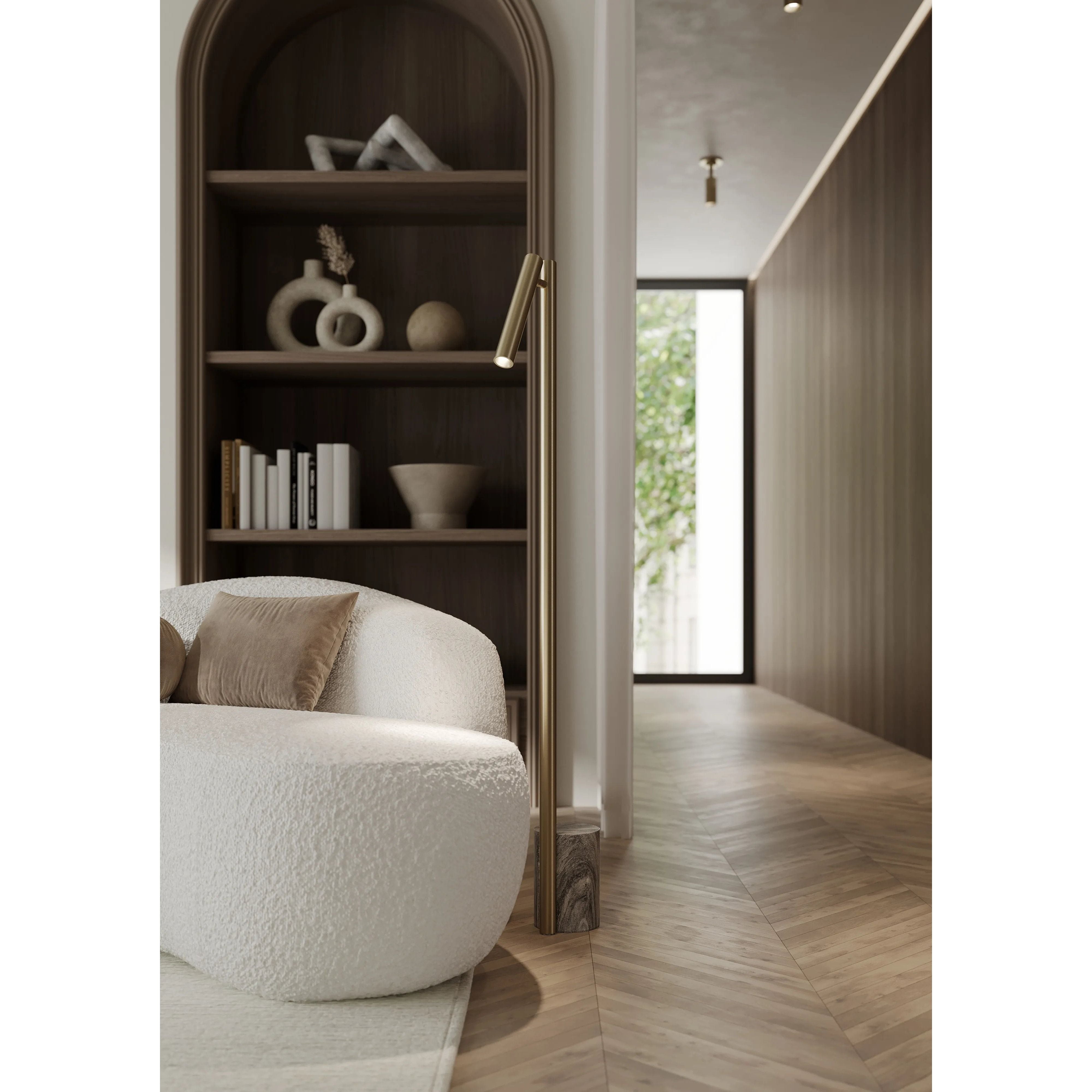 With a circular backplate, mechanical hinge, and stylish knurling details, Truett stands out as a polished lighting essential. It features CSL’s 2” diameter cylinder technology, making it perfect for spaces needing directional wall-mounted lighting. Amethyst Home provides interior design, new home construction design consulting, vintage area rugs, and lighting in the Calabasas metro area.
