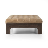 Featuring Halston Palermo Drift Cocktail Ottoman by Four Hands at Amethyst Home. Oversized cocktail ottoman topped in thick-cut top-grain leather in earthy taupe features dramatic tufting with sling detailing and a wide ash base.Overall Dimensions: 50.25"w x 37.00"d x 15.25"hWeight : 52.91 lbsMaterials : Top Grain Leather, Solid Ash, 100% Polyester. Amethyst Home provides interior design, new construction, custom furniture, and area rugs in the Dallas metro area