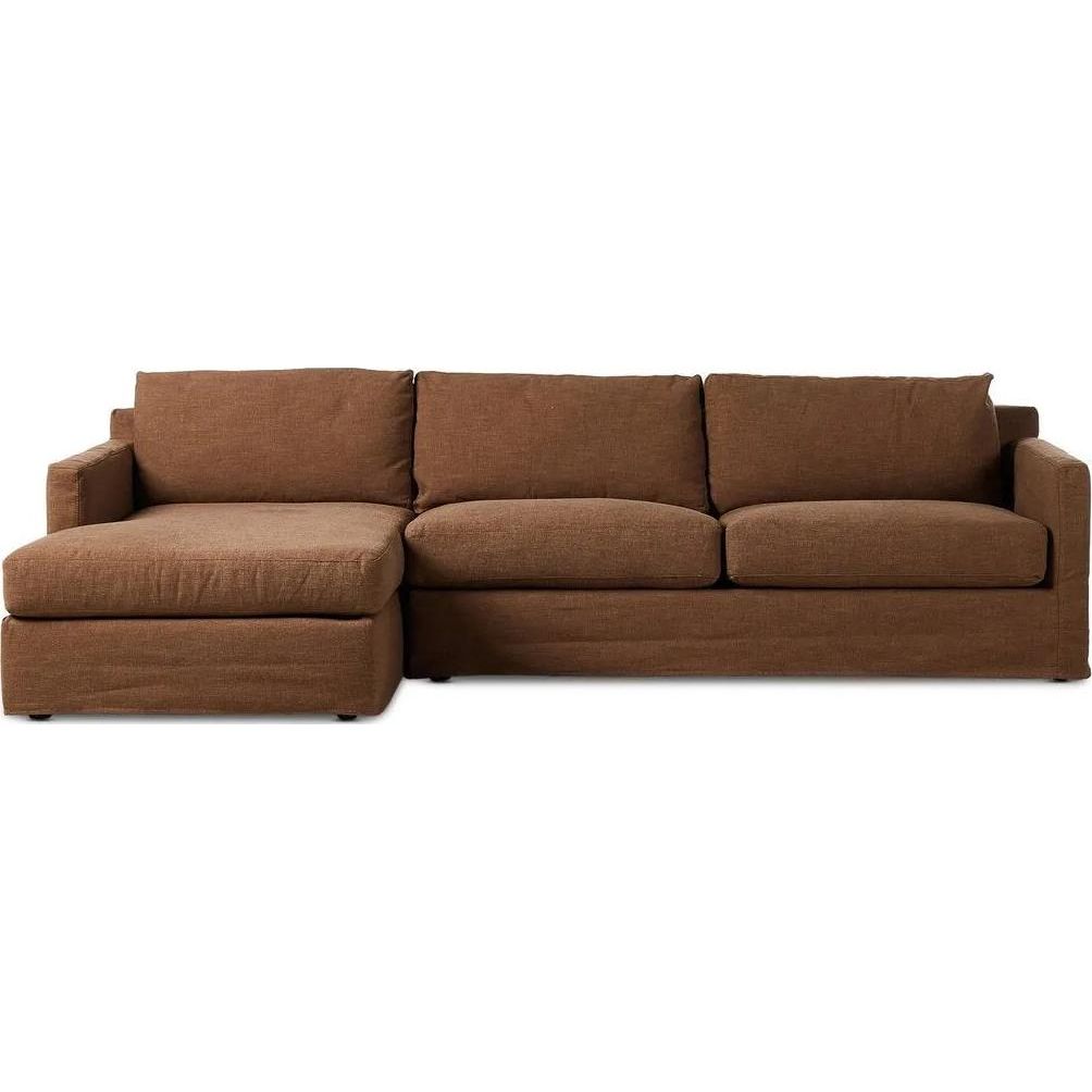 Hampton Antwerp Cafe 2-Piece Left Chaise Slipcover Sectional  Four Hands