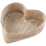 Heart Seagrass Basket, White Indaba Trading