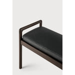 Featuring Jack Black Leather Mahogany Dark Brown Bench by Ethnicraft at Amethyst Home. Alluring from every angle, luxuriant shapes and curves form the basis of the Jack collection. This bench's clean lines are inspired by Scandinavian modernism, reinforcing a classic, vintage, feel that can be passed on to generations ahead.Weight : 31 lbs Dimensions: 16.5" W x 59.5" L x 23.5" H. Amethyst Home provides interior design, new construction, custom furniture, and area rugs in the Boston metro area
