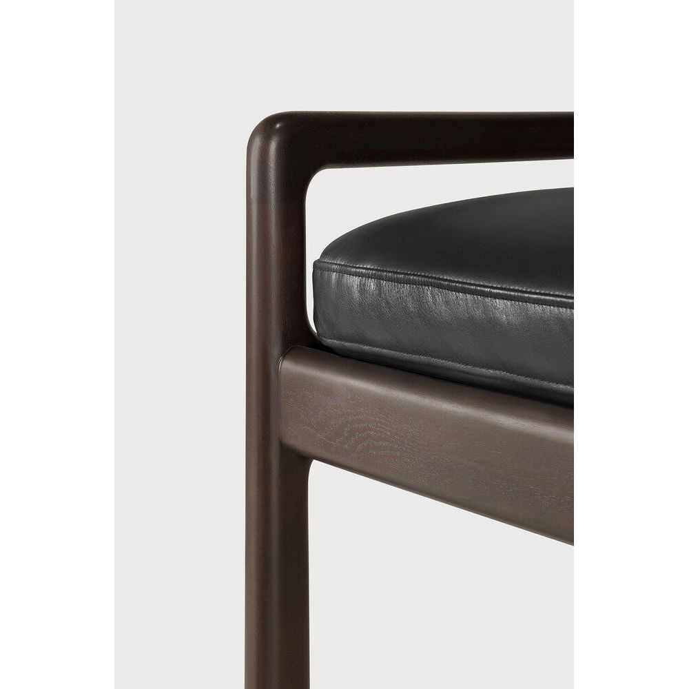 Featuring Jack Black Leather Mahogany Dark Brown Bench by Ethnicraft at Amethyst Home. Alluring from every angle, luxuriant shapes and curves form the basis of the Jack collection. This bench's clean lines are inspired by Scandinavian modernism, reinforcing a classic, vintage, feel that can be passed on to generations ahead.Weight : 31 lbs Dimensions: 16.5" W x 59.5" L x 23.5" H. Amethyst Home provides interior design, new construction, custom furniture, and area rugs in the Calabasas metro area