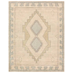 Featuring Azzurro Hand-Knotted Rug by Jaipur Living at Amethyst Home. Classic in pattern, modern in palette—the Azzurro rug offers the best of both worlds. A light green medallion motif unfolds across a soft cream backdrop, balancing timeless elegance with contemporary sensibility. Hand-carded wool lends a rich, organic texture—an ideal foundation for medium-t. Amethyst Home provides interior design, new home construction design consulting, vintage area rugs, and lighting in the Austin metro area.