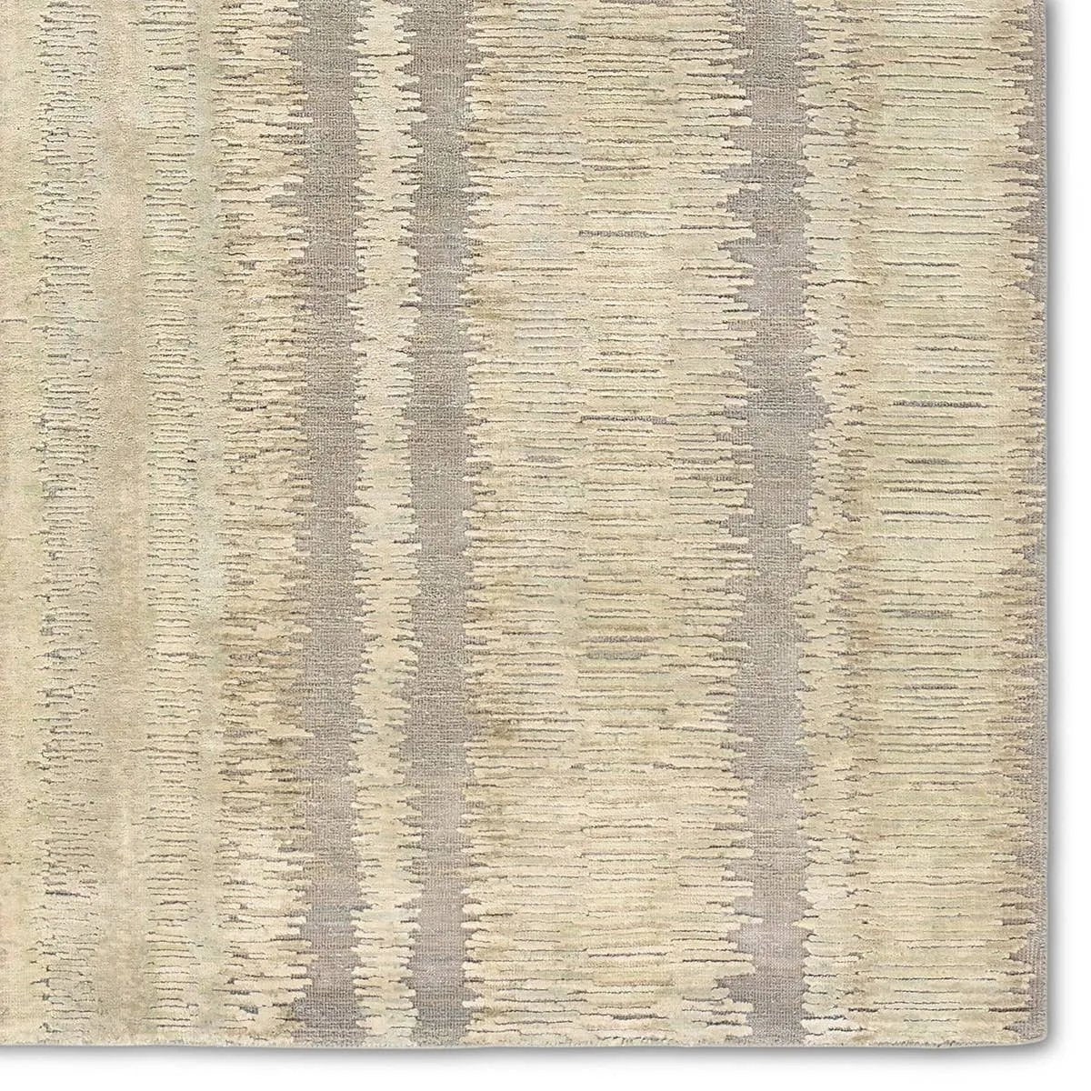 Featuring Jovian Hand-Knotted Rug by Jaipur Living at Amethyst Home. A contemporary interplay of cream and green comes to life in a striking abstract linear design. Crafted from a luxurious blend of viscose and silk, the Jovian design’s luminous sheen accentuates the depth and movement of its pattern. This handknotted piece exudes sophistication and excep. Amethyst Home provides interior design, new home construction design consulting, vintage area rugs, and lighting in the Los Angeles metro area.