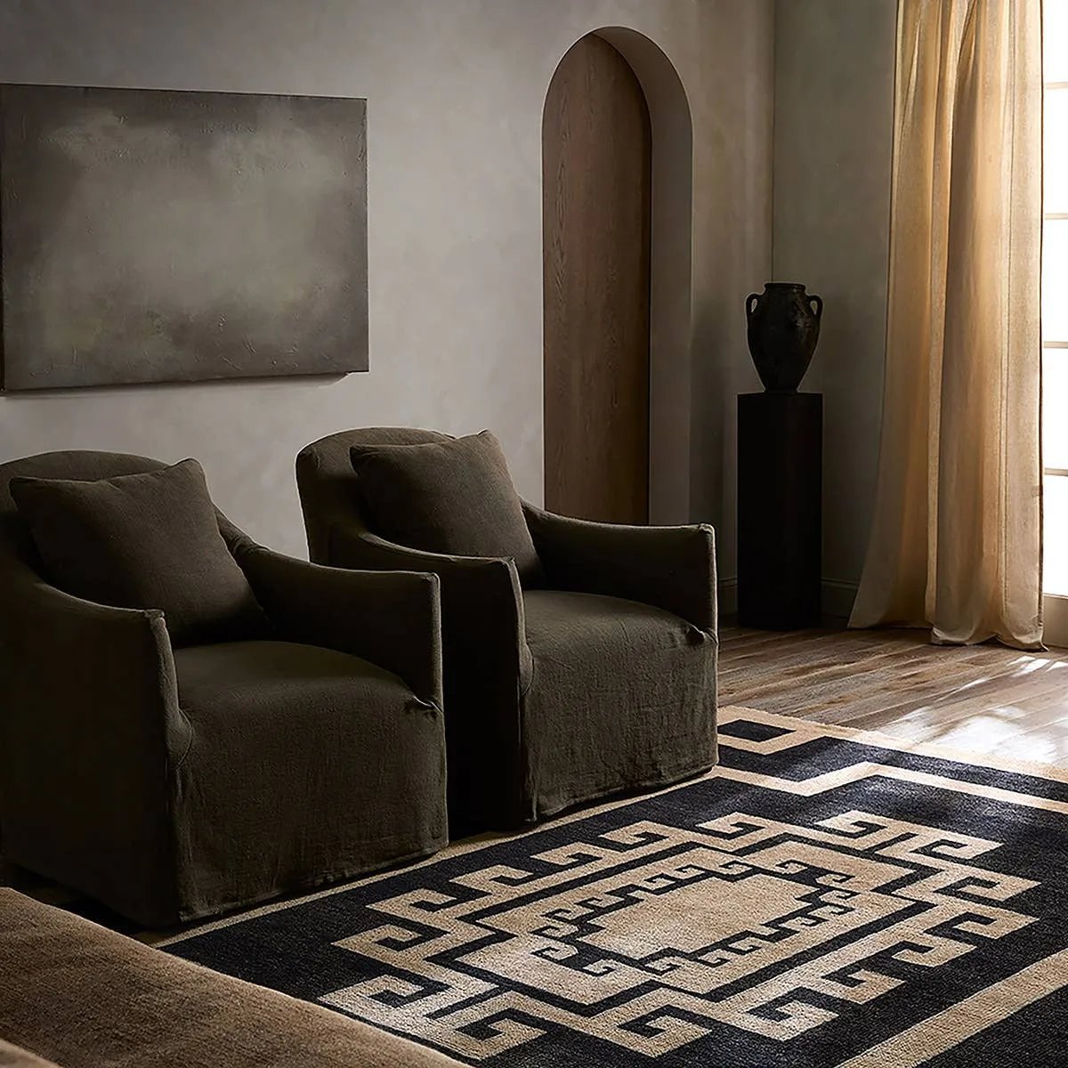 Featuring Kyrenia Hand-Knotted Rug by Jaipur Living at Amethyst Home. Anchor your space with a modern representation of vintage Kars designs through bold geometric design. Kyrenia?s striking, maze-like pattern guides eyes through any area. Hand knotted for durability with kid- and pet-friendly materials, it?s ideal for busy rooms.Hand Knotted100% WoolCYP07 Cyp. Amethyst Home provides interior design, new home construction design consulting, vintage area rugs, and lighting in the Boston metro area.