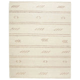 Featuring Leona  Essek Rug by Jaipur Living at Amethyst Home. The texture-rich Leona Essek offers an assortment of updated kilim looks, re-invented with the on-trend shearling style and neutral, modern palettes. The handwoven Essek rug features a globally inspired, light brown, stripe and tribal pattern on a neutral cream base. This 100% wool accent piece deli. Amethyst Home provides interior design, new home construction design consulting, vintage area rugs, and lighting in the Dallas metro area.