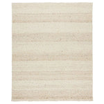 Featuring Leona  Klarna Rug by Jaipur Living at Amethyst Home. The texture-rich Leona Klarna offers an assortment of updated kilim looks, re-invented with the on-trend shearling style and neutral, modern palettes. The handwoven Klarna rug features a globally inspired, light brown, stripe pattern on a neutral cream base. This 100% wool accent piece delights in . Amethyst Home provides interior design, new home construction design consulting, vintage area rugs, and lighting in the Dallas metro area.